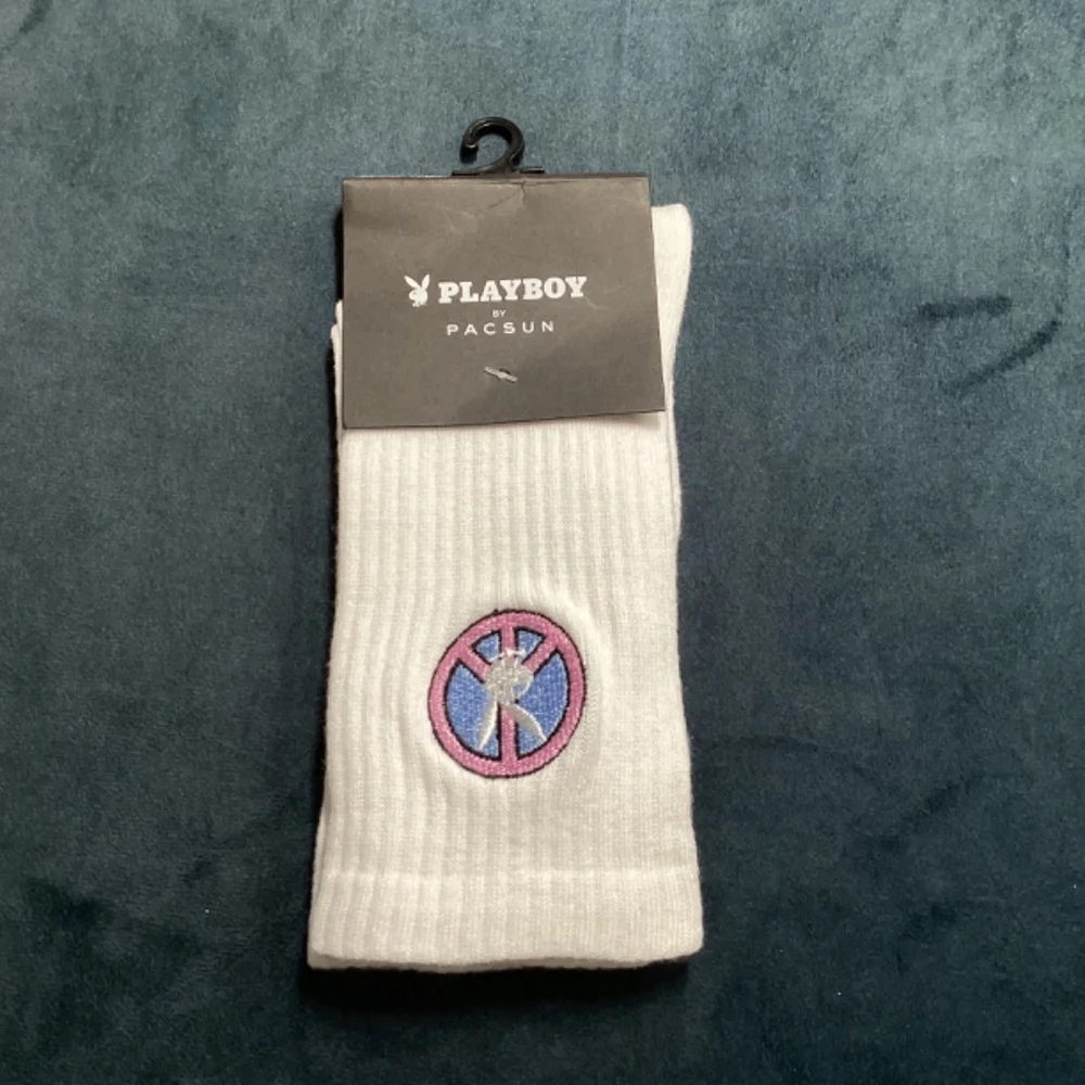 2/$25 Playboy White Socks